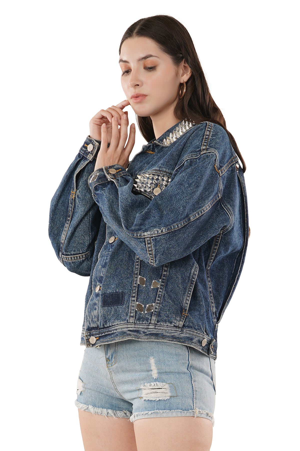 Women Casual Baggy Denim Jacket Long Sleeve Jeans Coat Biker Outwear Tops |  Fruugo CA